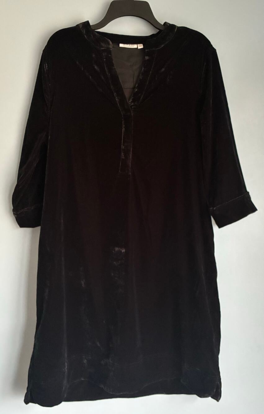 Masai Copenhagen Nokolo Velvet Shift Dress Women's Large Black Modern Retro